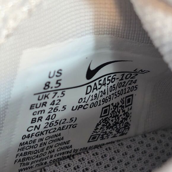 Nike Vapor Edge Pro 360 2 Football Cleats White Silver DA5456-102 Men's Size 8.5 - Picture 6 of 6